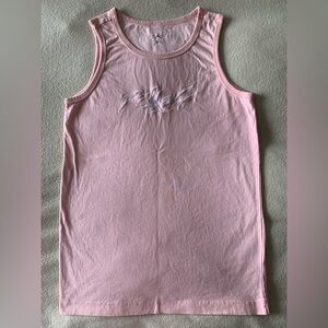 Jordan Women's Pink 100% Cotton Sleeveless Round Neck Tank Top